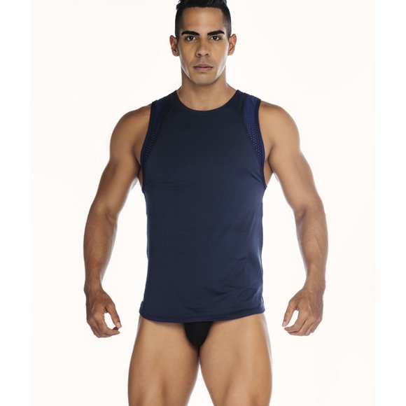 GIGO STRETCH BLUE TANK TOP - Picture 2 of 6